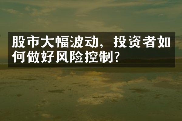 股市大幅波动，投资者如何做好风险控制？