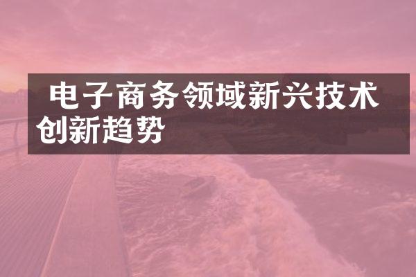  电子商务领域新兴技术与创新趋势