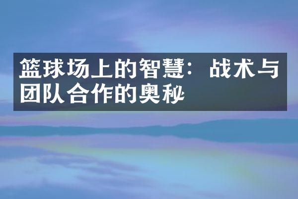 篮球场上的智慧：战术与团队合作的奥秘