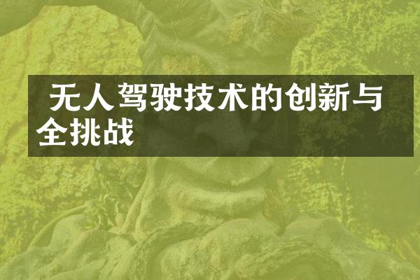  无人驾驶技术的创新与安全挑战