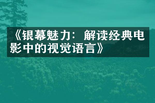 《银幕魅力：解读经典电影中的视觉语言》