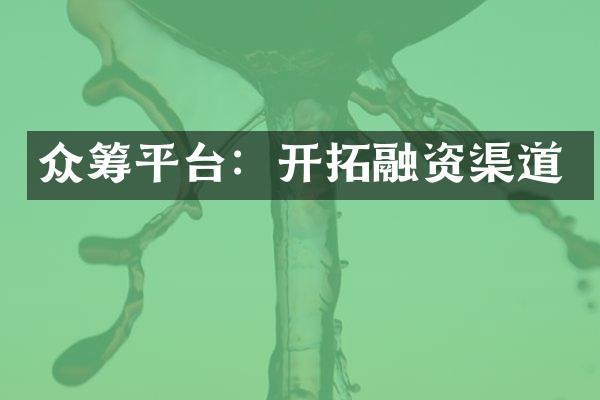 众筹平台：开拓融资渠道