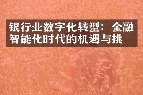 银行业数字化转型：金融智能化时代的机遇与挑战