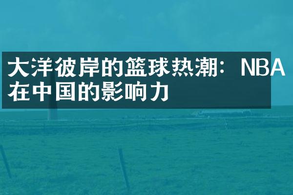 大洋彼岸的篮球热潮：NBA在中国的影响力