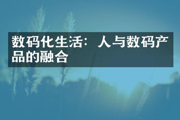 数码化生活：人与数码产品的融合