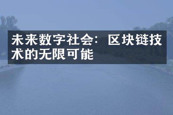 未来数字社会：区块链技术的无限可能