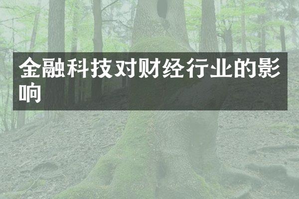 金融科技对财经行业的影响