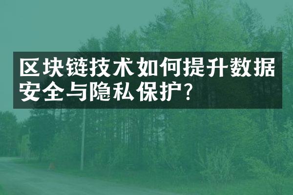 区块链技术如何提升数据安全与隐私保护？