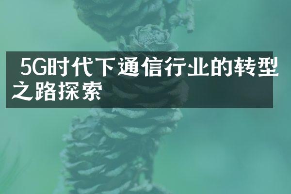  5G时代下通信行业的转型之路探索