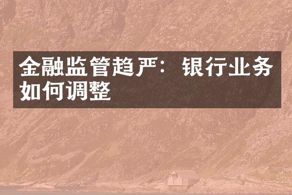 金融监管趋严：银行业务如何调整