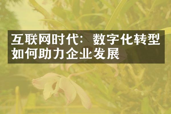 互联网时代：数字化转型如何助力企业发展