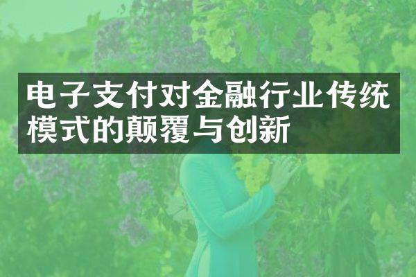 电子支付对金融行业传统模式的颠覆与创新