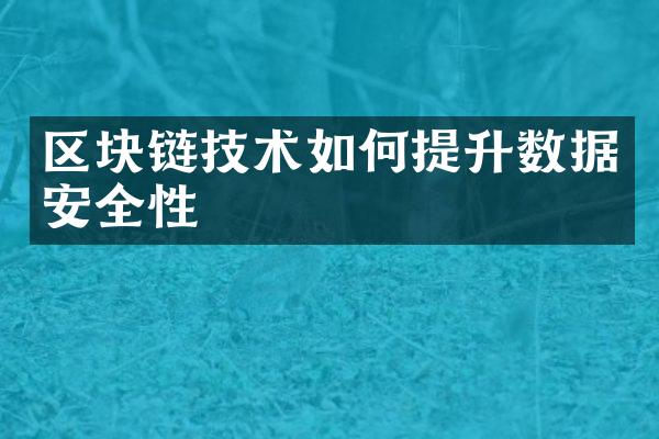 区块链技术如何提升数据安全性