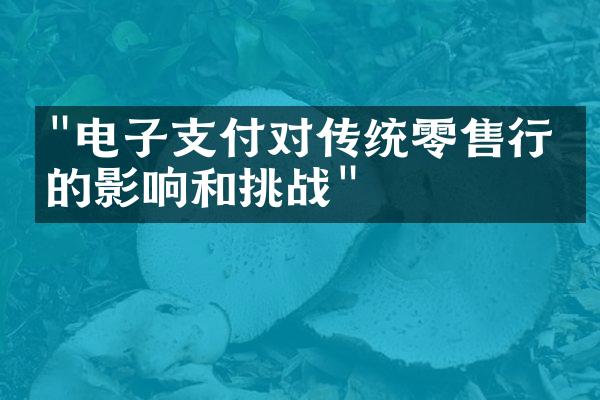 "电子支付对传统零售行业的影响和挑战"