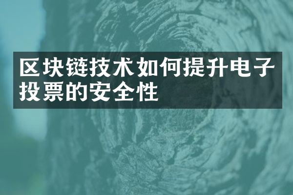 区块链技术如何提升电子投票的安全性