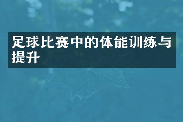 足球比赛中的体能训练与提升