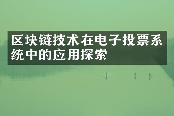 区块链技术在电子投票系统中的应用探索