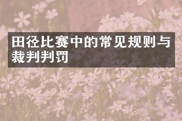 田径比赛中的常见规则与裁判判罚