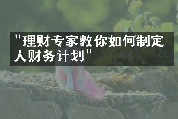 "理财专家教你如何制定个人财务计划"