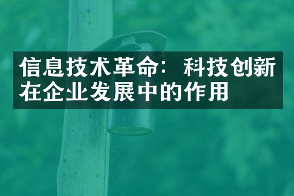 信息技术革命：科技创新在企业发展中的作用