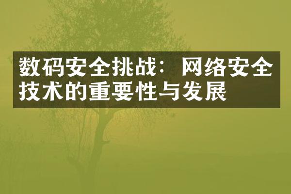 数码安全挑战：网络安全技术的重要性与发展