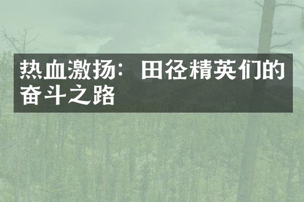 热血激扬：田径精英们的奋斗之路