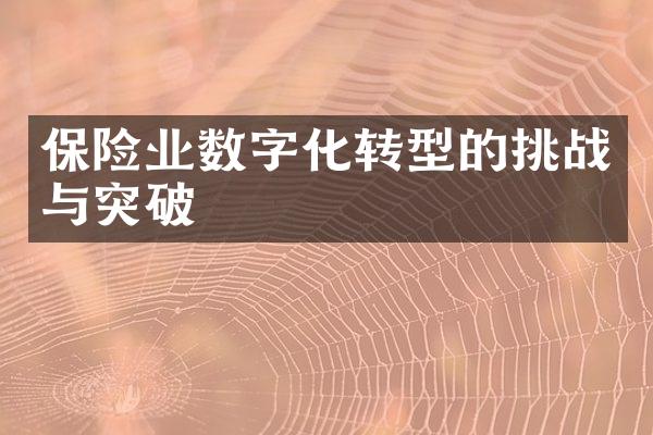 保险业数字化转型的挑战与突破