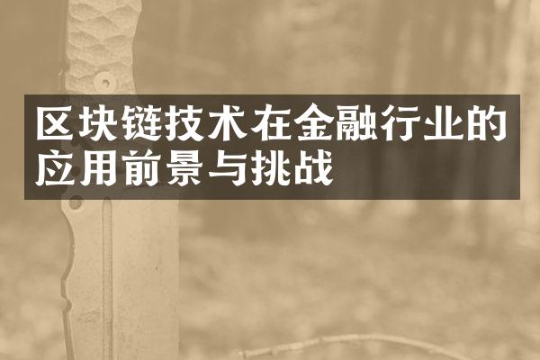 区块链技术在金融行业的应用前景与挑战