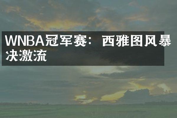 WNBA冠军赛：西雅图风暴对决激流