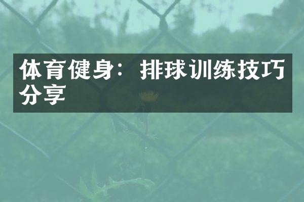 体育健身：排球训练技巧分享