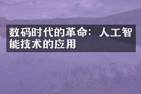 数码时代的：人工智能技术的应用