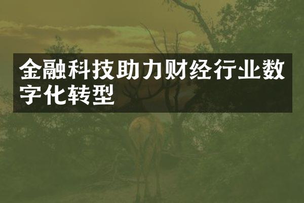 金融科技助力财经行业数字化转型