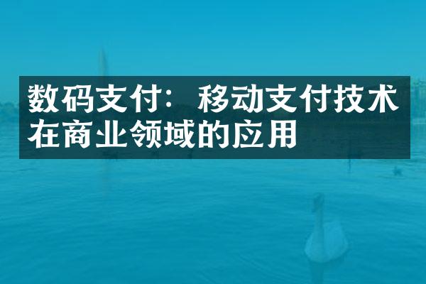 数码支付：移动支付技术在商业领域的应用