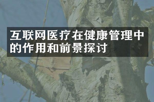 互联网医疗在健康管理中的作用和前景探讨