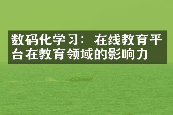 数码化学习：在线教育平台在教育领域的影响力