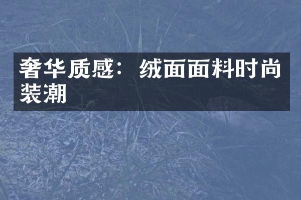 奢华质感：绒面面料时尚装潮