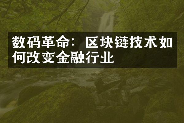 数码革命：区块链技术如何改变金融行业