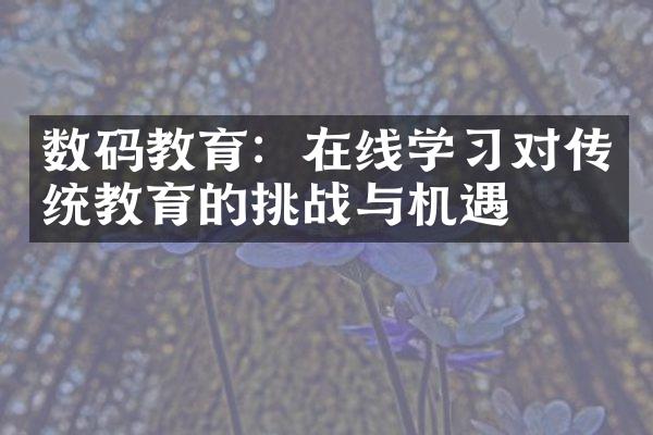 数码教育：在线学习对传统教育的挑战与机遇