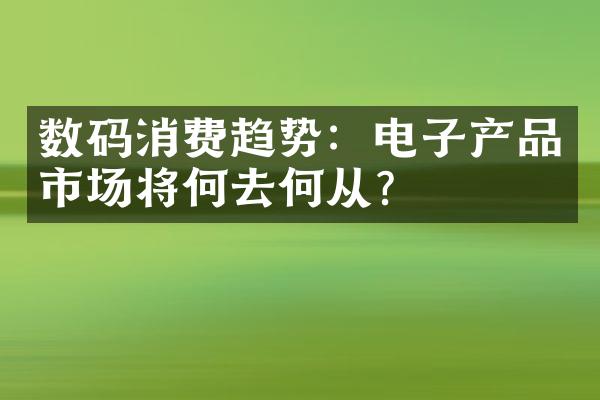 数码消费趋势：电子产品市场将何去何从？