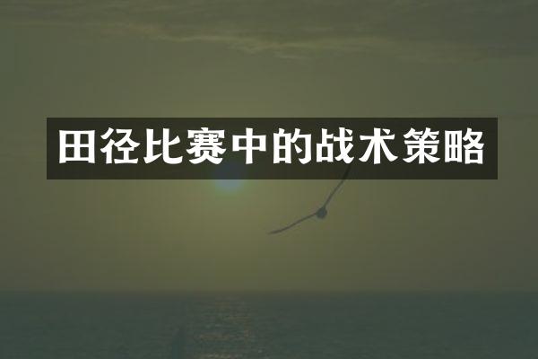 田径比赛中的战术策略