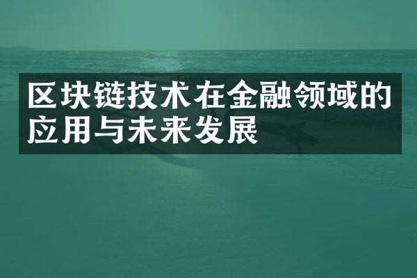 区块链技术在金融领域的应用与未来发展