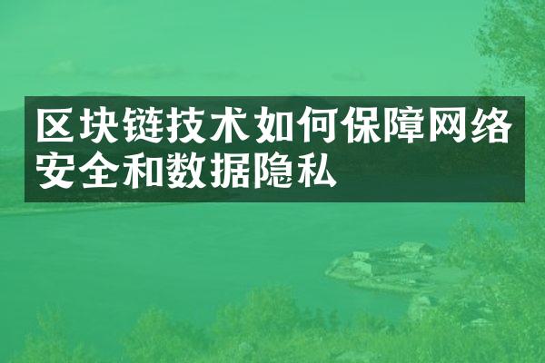 区块链技术如何保障网络安全和数据隐私