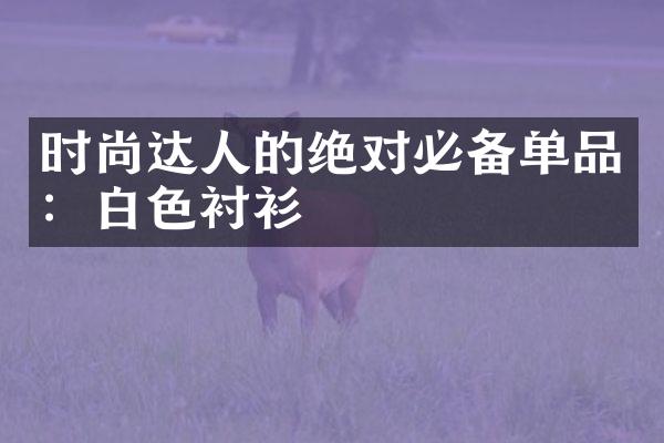 时尚达人的绝对必备单品：白色衬衫