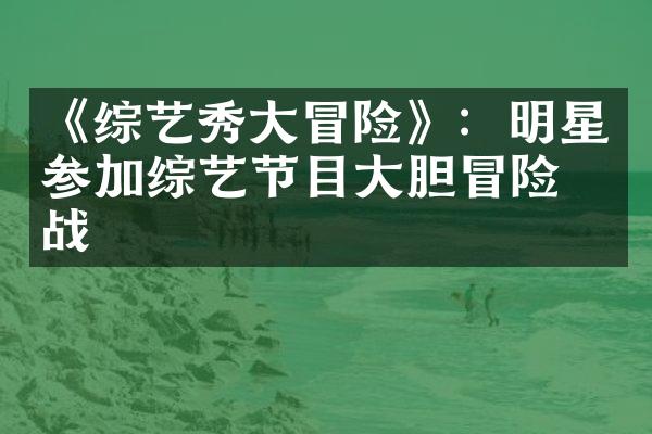 《综艺秀大冒险》：明星参加综艺节目大胆冒险挑战