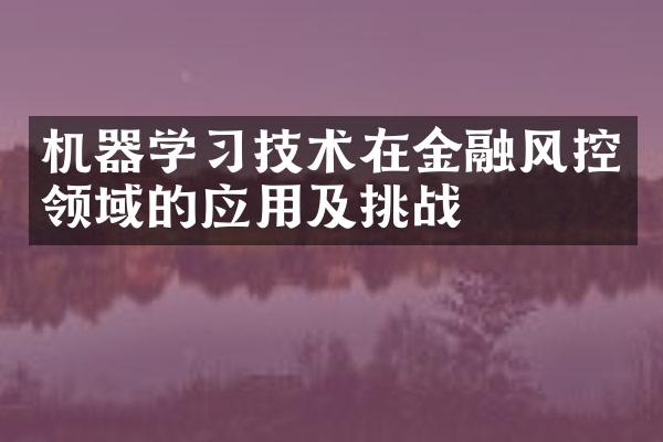 机器学习技术在金融风控领域的应用及挑战