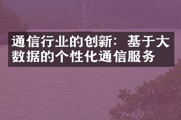 通信行业的创新：基于大数据的个性化通信服务