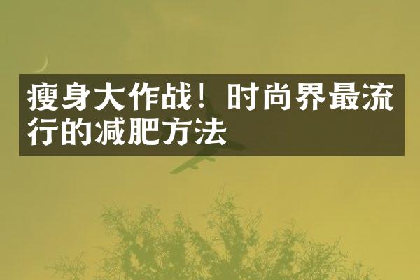 瘦身大作战！时尚界最流行的减肥方法