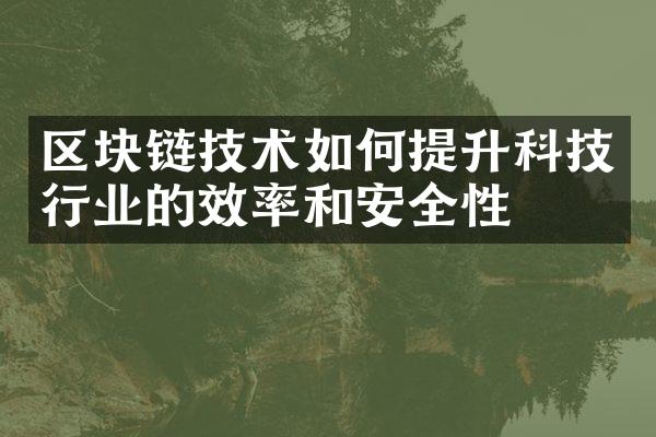 区块链技术如何提升科技行业的效率和安全性