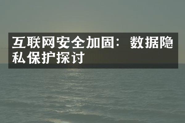 互联网安全加固：数据隐私保护探讨