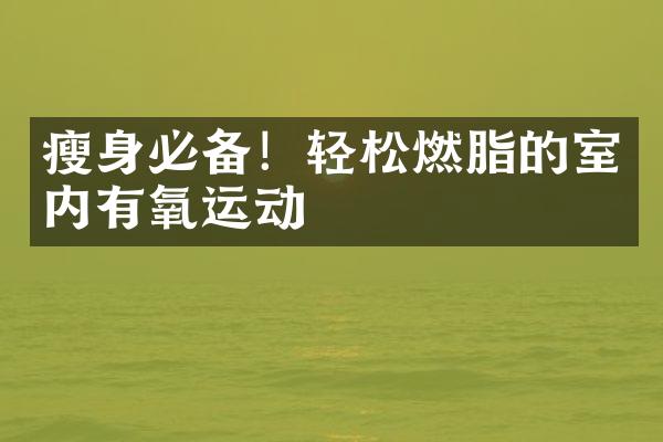 必备！轻松燃脂的室内有氧运动